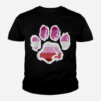 Rainbow Lesbian Pride Furry Dog Paw Print Lgbt Youth T-shirt - Monsterry AU
