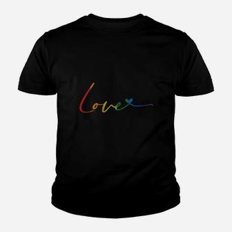 Rainbow Love Lgbt With Heart Pride Month Gay Lesbian Shirt Youth T-shirt - Thegiftio UK