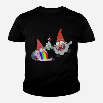 Rainbow Puking Party Gnome Gravity Inspired Big Dipper Falls Youth T-shirt | Crazezy AU