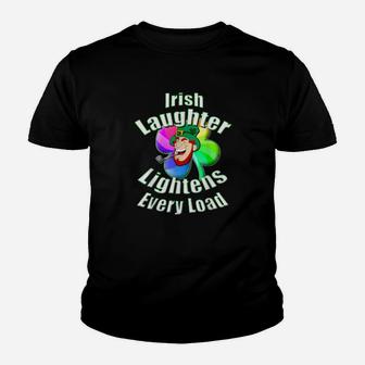 Rainbow Shamrock Irish Laughter Blessing St Patricks Day Youth T-shirt - Monsterry DE