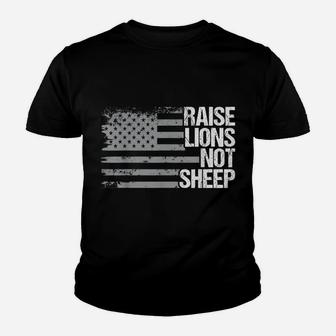 Raise Lions Not Sheep - American Patriot - Patriotic Lion Youth T-shirt | Crazezy CA