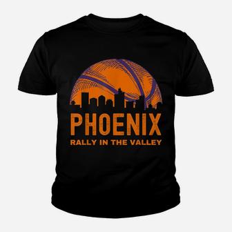 Rally In The Valley Oop Phoenix Az Fans Retro Basketball Youth T-shirt | Crazezy DE