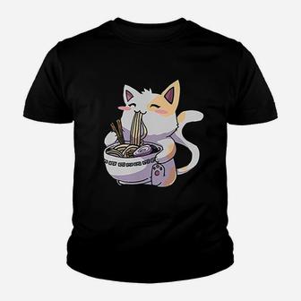Ramen Kawaii Neko Cat Youth T-shirt | Crazezy UK