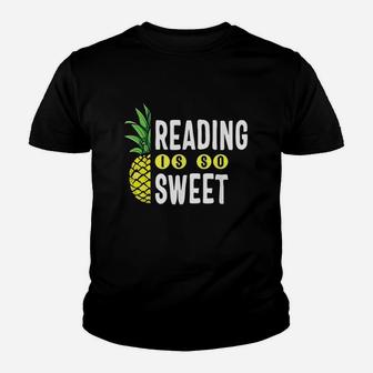Reading Is Sweet Book Lover Pineapple Youth T-shirt | Crazezy CA