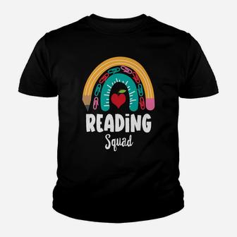 Reading Squad, Funny Boho Rainbow For Teachers Youth T-shirt | Crazezy