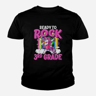 Ready To Rock 3Rd Grade Dabbing Unicorn Back To School Youth T-shirt | Crazezy DE