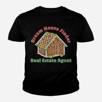 Real Estate Agent Gift Christmas Gingerbread House Home Youth T-shirt | Crazezy UK