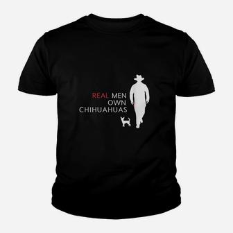 Real Men Own Chihuahuas Dog Retro Vintage Funny Youth T-shirt | Crazezy DE
