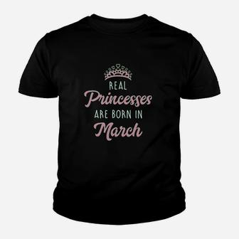 Real Princesses Are Born In March Youth T-shirt | Crazezy