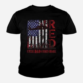 Red Friday For My Dad My Hero Us Flag Deployed Veteran Retro Youth T-shirt | Crazezy