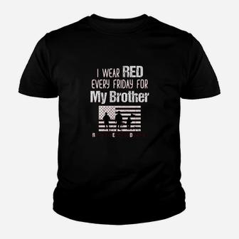 Red Friday Military Brother Family Member Deployed Youth T-shirt | Crazezy DE