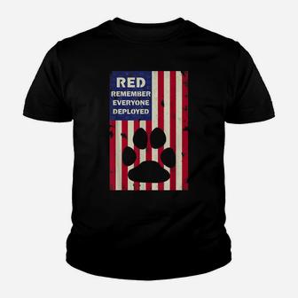 Red Friday Military Service Dogs Veteran Gift Idea Youth T-shirt | Crazezy AU