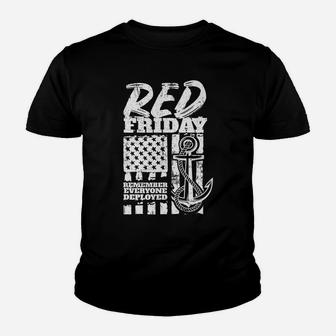Red Friday Navy Family Deployed Youth T-shirt | Crazezy