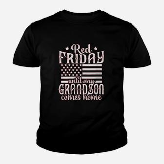 Red Friday Support Military Family Grandson Youth T-shirt | Crazezy CA