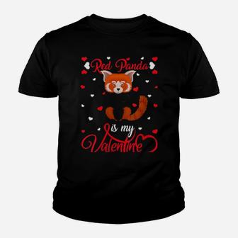 Red Panda Is My Valentine Red Panda Valentine's Day Youth T-shirt - Monsterry DE