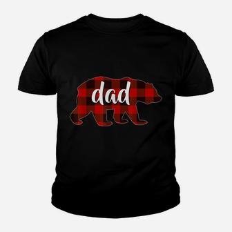 Red Plaid Dad Buffalo Matching Family Papa Pajama Christmas Youth T-shirt | Crazezy