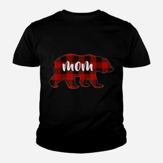 Red Plaid Mom Buffalo Matching Family Mama Pajama Christmas Youth T-shirt | Crazezy