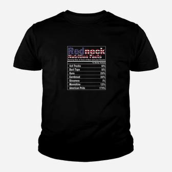 Redneck Nutrition Facts 4Th Of July Country Funny Youth T-shirt | Crazezy