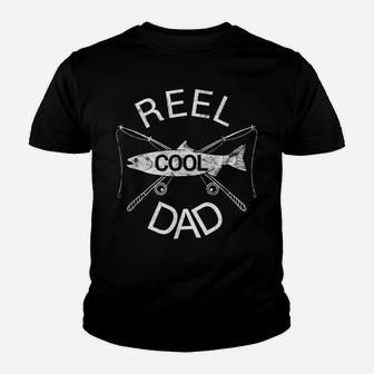 Reel Cool Dad Fishing Father's Day Papa Daddy Gift Youth T-shirt | Crazezy UK