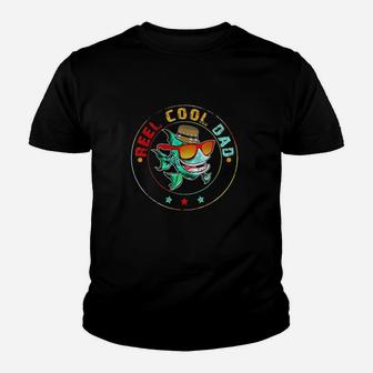 Reel Cool Dad Fishing Youth T-shirt | Crazezy