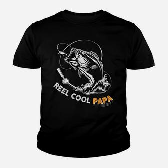 Reel Cool Papa Cute Bass Fish Father's Day Gift Youth T-shirt | Crazezy DE