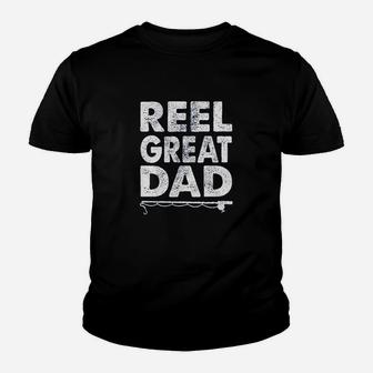Reel Great Dad Funny Fathers Day Fishing Youth T-shirt | Crazezy