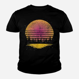 Reflection Full Moon Nature Wildlife Trees Retro Forest Youth T-shirt | Crazezy