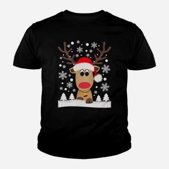Reindeer Christmas Xmas Snowflakes Sweatshirt Youth T-shirt | Crazezy CA