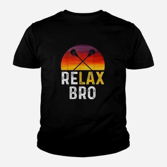Relax Bro Vintage Surf Sun Design Lacrosse0 Youth T-shirt | Crazezy