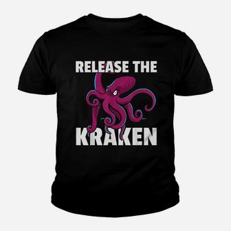 Release The Kraken Squid Lover Youth T-shirt | Crazezy DE