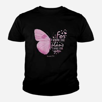 Religious Gifts Mom Christian Verse Butterfly Youth T-shirt | Crazezy