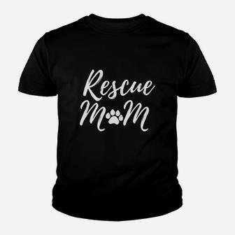 Rescue Dog Cat Mom Youth T-shirt | Crazezy UK