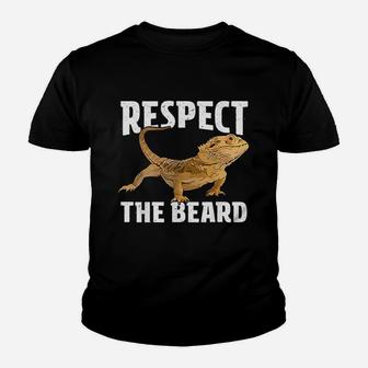 Respect The Beard Bearded Dragon Dad Mom Youth T-shirt | Crazezy