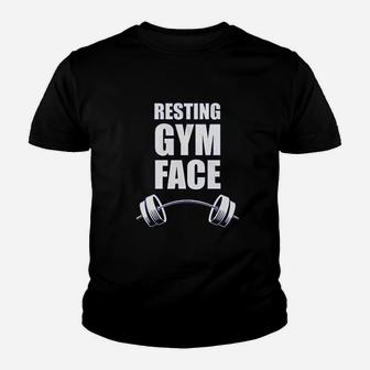 Resting Gym Face Youth T-shirt | Crazezy CA