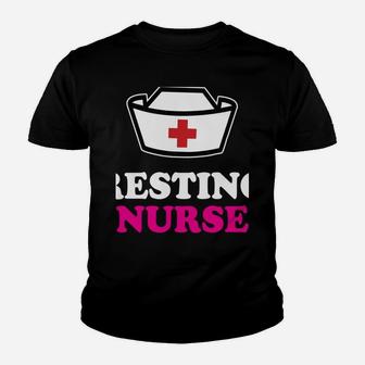Resting Nurse Face Funny & Snarky Hoodie Youth T-shirt | Crazezy