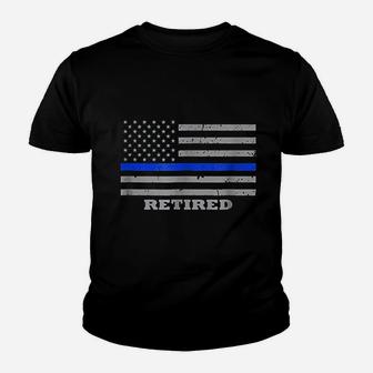 Retired Police Officer American Flag Youth T-shirt | Crazezy CA