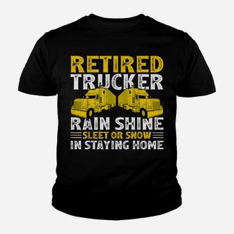 Retired Trucker Funny Retirement Truck Driver Youth T-shirt | Crazezy