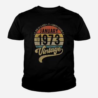 Reto Vintage 48Th Birthday Tee, Born In January 1973 Gift Youth T-shirt | Crazezy