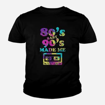 Retro 80S Baby 90S Made Me Vintage Cassette Youth T-shirt | Crazezy