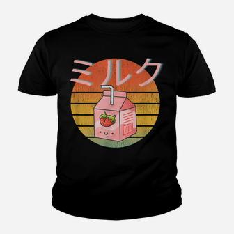 Retro 90S Japanese Kawaii Strawberry Milk Funny Shake Carton Youth T-shirt | Crazezy AU
