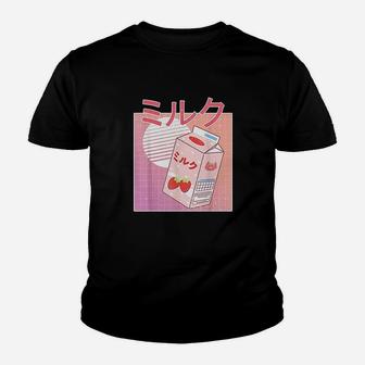 Retro 90S Japanese Strawberry Milk Aesthetic Kawaii Carton Youth T-shirt | Crazezy CA