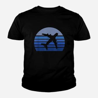 Retro Airplane Pilot Flight Youth T-shirt | Crazezy DE