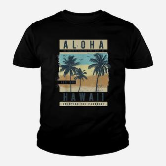 Retro Aloha Hawaii Vintage Hawaiian Oahu Island Surfer Gift Youth T-shirt | Crazezy