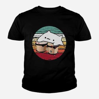 Retro Bongo Cat Dank Meme Vintage Graphic Youth T-shirt | Crazezy UK