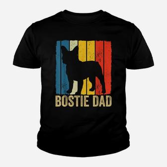 Retro Boston Terrier Dad Gift Dog Owner Pet Bostie Father Youth T-shirt | Crazezy AU