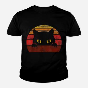 Retro Cat, Vintage Style Black Cats Lover, Cat Mom Dad Gift Youth T-shirt | Crazezy