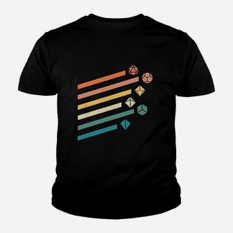 Retro Colors Minimalist Polyhedral Dice Set Nerdy Youth T-shirt | Crazezy UK
