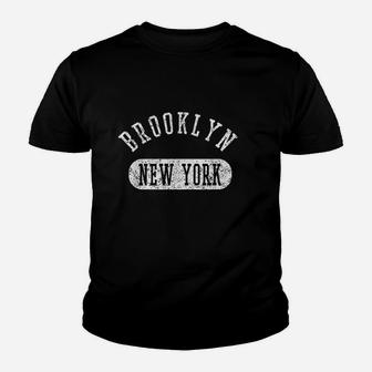 Retro Cool Brooklyn New York Distressed College Jersey Style Youth T-shirt | Crazezy