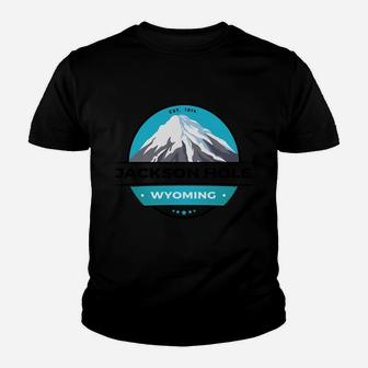 Retro Cool Jackson Hole Wyoming Rocky Mountain Peak Novelty Sweatshirt Youth T-shirt | Crazezy