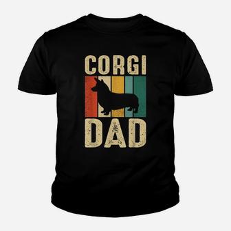 Retro Corgi Dad Dog Owner Pet Lover Welsh Corgi Father Youth T-shirt | Crazezy